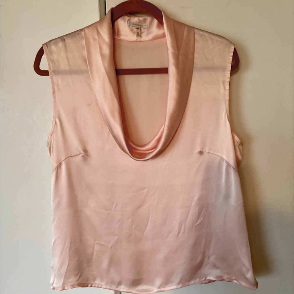 Vintage Escada Silk Pink Sleeveless Top